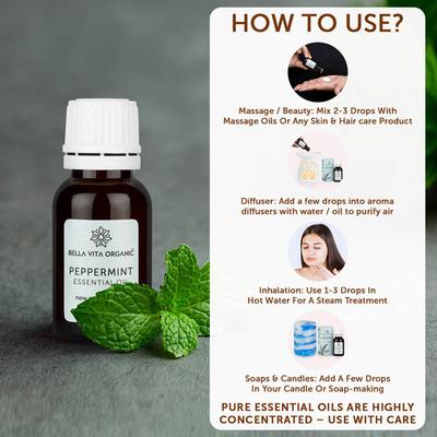 Bella Vita Organic Peppermint Essential Oil 15 ml - Massage Oils