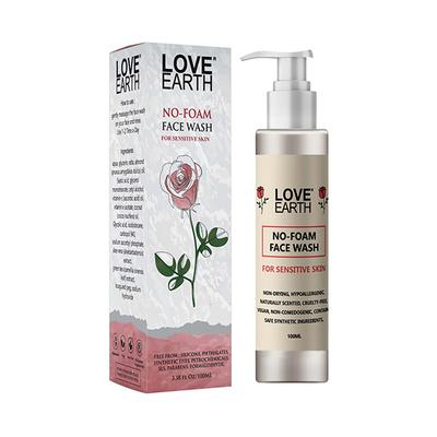 Love Earth No Foam Face Wash for Normal to Sensitive Skin Soap Free, Non-Irritating 100 ml - Face Wash & Cleansers
