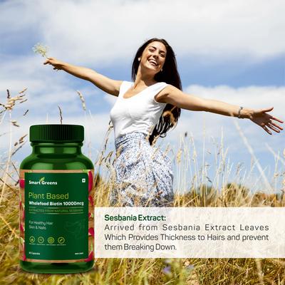 Smart Greens Plant Based Wholefood Biotin 10000 mcg Capsule 60's - Hair & Skin