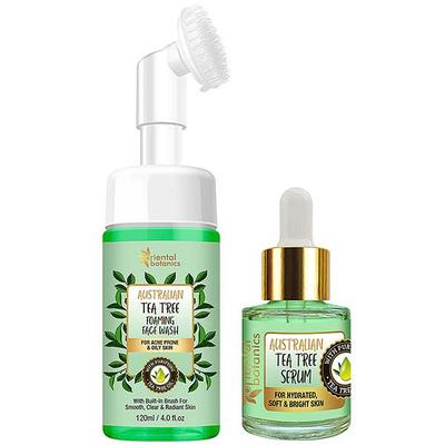 Oriental Botanics Australian Tea Tree Serum + Face Wash With Built In Brush 200 ml - Face Wash & Cleansers