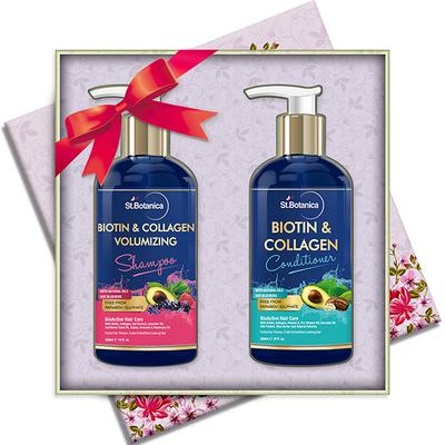 Stbotanica Biotin & Collagen Volumizing Hair Shampoo + Stbotanica Biotin & Collagen Hair Conditioner 600 ml - Shampoos