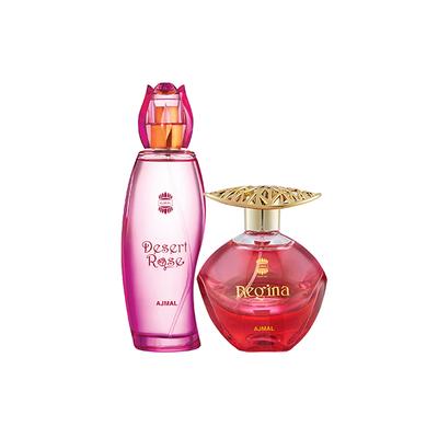 Ajmal Desert Rose EDP Floral Oriental Perfume And Regina EDP Floral Fruity Perfume 200 ml - Women Perfumes (Edt/Edp)