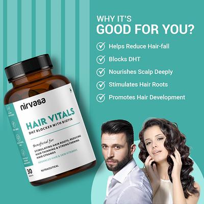 Nirvasa DHT Blocker with Biotin Tablet, 60 Tablet 60 gm - Multi-Vitamins