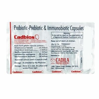 Cadbios Capsule 10'S - Diarrhoea-Oth