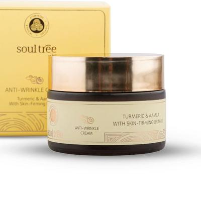 SoulTree Anti-Wrinkle Cream - Turmeric & Aamla with Skin Firming Brahmi 50gm - Night Cream