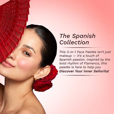 Pilgrim 3-In-1 Face Palette -Soft Elegance-Blush, Highlighter & Contour for Light Skin Tone 12 gm - Blushes