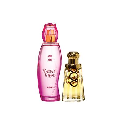 Ajmal Desert Rose EDP Floral Oriental Perfume And Khallab EDP Woody Oudh Perfume 150 ml - Perfumes (Edt/Edp)