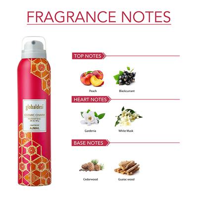 Global Desi Cosmic Charm Deodorant Body Spray Gift For Women Longlasting Crafted By Ajmal 200 ml - Women Deodorants/Roll-Ons