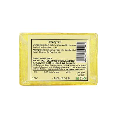 Khadi Swati Ayurvedic Handmade Soap - Lemongrass 125 gm - Soaps