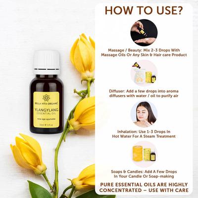 Bella Vita Organic Ylang Ylang Essential Oil 15 ml - Massage Oils
