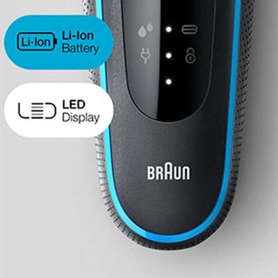 Braun Electric Shaver for Men, Series 5 51-M1200s, Wet and Dry Electric Shaver with Precision Trimmer Black and Turquoise 330 gm - Grooming Kits