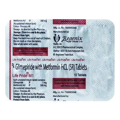 Life Pride M 1mg/500mg Tablet 10'S - Diabetes-Ant