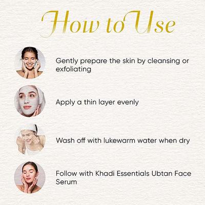 Khadi Essentials Ubtan Clay Mask Facial Glow Anti Tan with Haldi Chandan SLS Free 100 gm - Masks & Peels