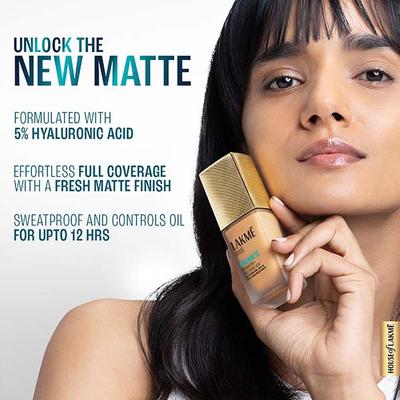 Lakme 9to5 Hya Matte Foundation + Hyaluronic Acid Cool Cinnamon 25 ml - Foundation