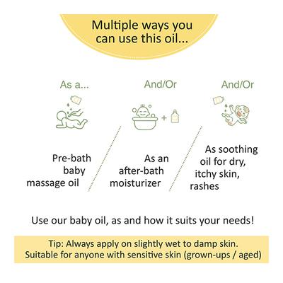 Prakrta Tender Skin Baby Pre/After Bath Oil 200 ml - Creams, Lotions & Oils