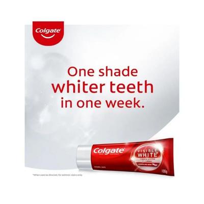Colgate-Palmolive, Colgate Visible White Teeth Whitening Toothpaste, Protects Enamel, Removes Stains, With Whitening Accelerators 100 gm - Toothpaste