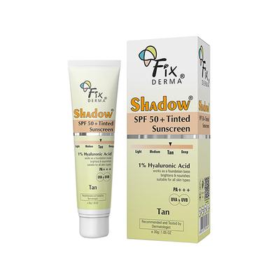 Fixderma Shadow Tinted Sunscreen Tan SPF 50 PA+++ - UVA & UVB Protection, All Skin Types 30 gm - Face Sunscreen