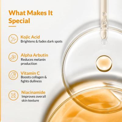 Fixderma Skarfix Plus 4% Kojic Acid Brightening Face Serum Fades Dark Spots & Hyperpigmentation 30 g - Face Serum
