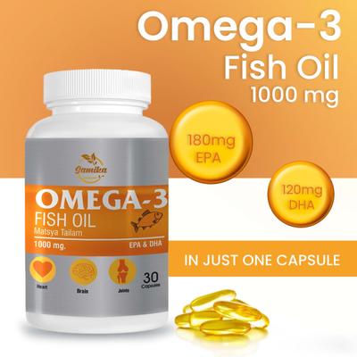 Samika Nutricare Omega 3 Fish Oil 1000mg Capsules 30's - Omega Fish Oil Fatty Acids