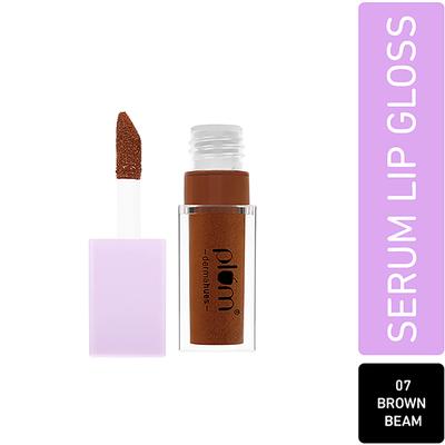 Plum Keep It Glossy Serum Lip Gloss with Hyaluronic Acid Luminous Finish Highly Pigmented Instant Hydration 100% Vegan & Cruelty Free 07 Brown Beam 6.5 ml - Lip Glosses