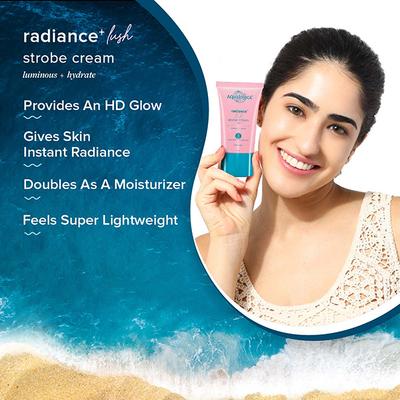Aqualogica Radiance+ Lush Strobe Cream Watermelon & Niacinamide PINK GLOW FACE CREAM 30 g - Face Creams
