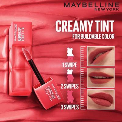 Maybelline New York Superstay Teddy Tint - Lip and Cheek Color, Skinny Dip 5 ml - Liquid Lipsticks