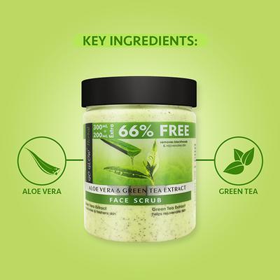 Berina Go Glow By Berina Aloevera & Tea Tree Extract Face Scrub 500 ml - Face Scrubs