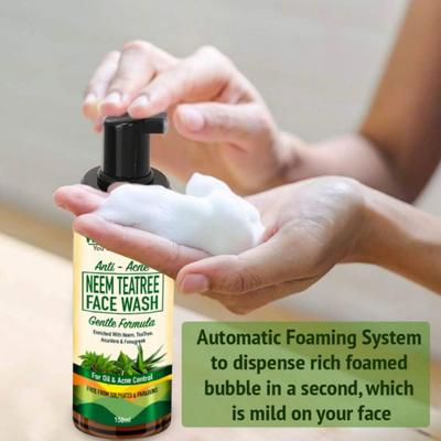WishCare Neem TeaTree Face Wash - Face Wash For Oily Skin - Oil & Acne Control - Anti Acne Face Wash 150 ml - Face Washes