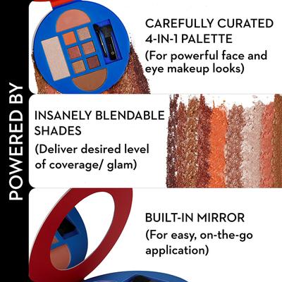 SUGAR Cosmetics X Wonder Woman Mixed Palette - 01 Cosmos Conqueror 20.3 gm - Face Palettes