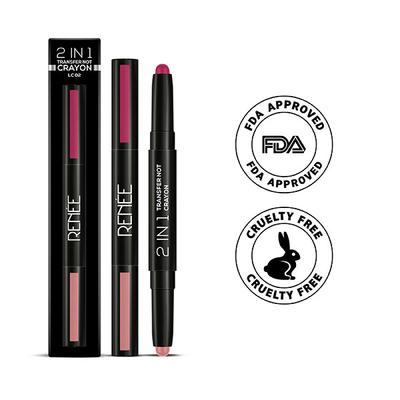 RENEE 2 in 1 Transfer Not Crayon - LC 02 4 gm - Lipsticks