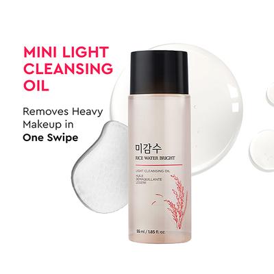 The Face Shop Rice Water Bright Light Cleansing Oil - Korean Makeup Remover for Heavy Makeup 55 ml - Scrubs & Exfoliants