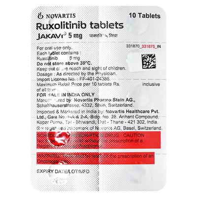 JAKAVI 5mg Tablet 10's - Cancer Oncology-Cyt