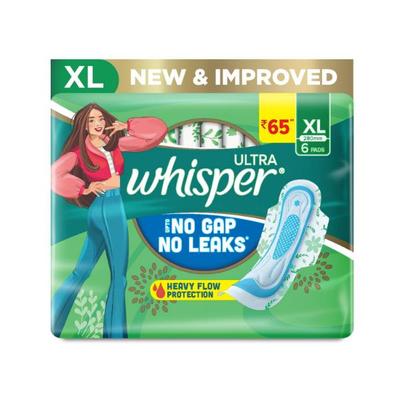 Whisper Ultra Heavy Flow Protection XL (280mm) 6's - Sanitary Napkins