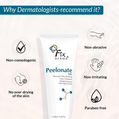 Fixderma Mandelic Acid + Salicylic Acid Face Wash, Peelonate Aha and Bha Face & body Cleanser 75gm - Face Wash & Cleansers
