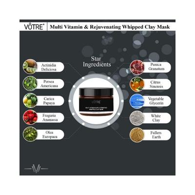 Votre Multi Vitamin & Rejuvenating Whipped Clay Mask 50 gm - Masks & Peels