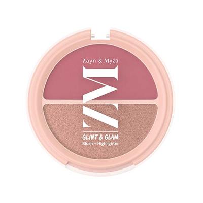Zayn & Myza Glint & Soft Glam Blush + Highlighter Duo 8 gm - Blush Brush