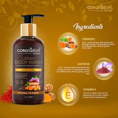 COROnation Herbal Ubtan Body Wash with Turmeric & Saffaron 300 ml - Shower Gels & Body Wash