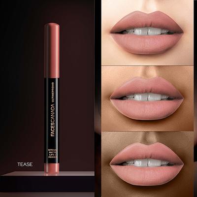 Faces Canada Ultime Pro Hd Intense Matte Lips + Primer - Tease 14, 9Hr Long Stay 1.4 gm - Lip Crayons