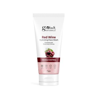 Globus Naturals Face Care Combo- Aloe Vera Neem Tulsi, Wrinkle Control Red Wine Face Wash 75gm each 2's - Face Wash & Cleansers
