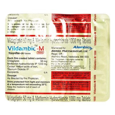 VILDAMBIC M 1000 Tablet 15's - Diabetes-Ant