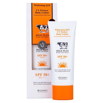 Scentio Milk Plus Organic Whitening Q10 UV Protect Body Lotion SPF50+ PA+++ 100 ml - Lotions & Creams