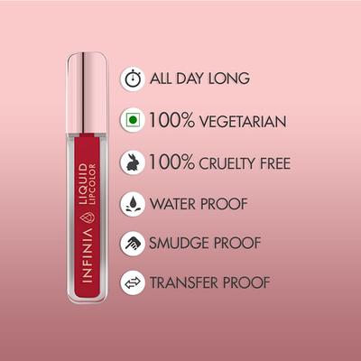 Infinia Liquid Lip Color Liquid Lipstick M 41 Long Lasting and Waterproof 5 ml - Liquid Lipsticks