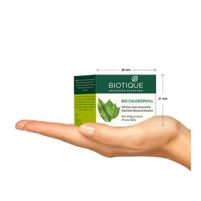 Biotique Bio Chlorophyll Oil Free Anti-Acne Gel & Post Hair Removal Soother for Oily & Acne Prone 50 gm - Scrubs & Exfoliants