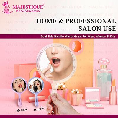 Majestique Dual Side Large Handheld Mirror, 1X/10X Magnifying Mirror - Multicolor 1's - Mirror