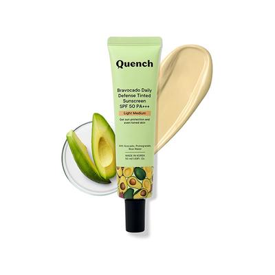Quench Botanics Bravocado Daily Defense Tinted Sunscreen SPF 50 PA+++ (Light Medium) 50 ml - Face Sunscreen