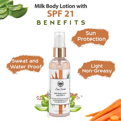 Seer Secrets Aloe Vera, Chironji & Carrot Seed Spf 21 Milk Lotion 100 ml - Face Moisturizers