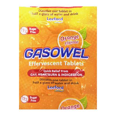 GASOWEL SUGAR FREE ORANGE FLAVOUR Effervescent Tablet 2's - Digestion-Dig