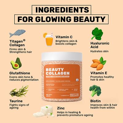 What's Up Beauty Collagen Powder Certified Marine Titagen Type I & III. Spotless Skin. Unflavoured 200 gm - Multi-Vitamins