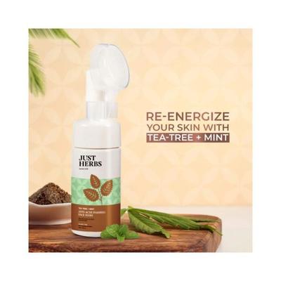 Just Herbs Tea Tree Mint Acne Foaming Face Wash for Acne & Anti Acne Mention 100ml - Scrubs & Exfoliants