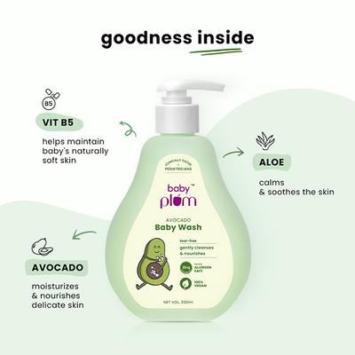 Baby Plum Avocado Baby Wash 200 ml - Baby Body Wash